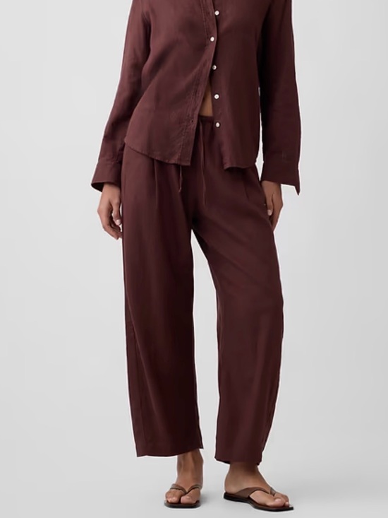 GAP Factory Pants - NWT Gap Factory Mid Rise Pull-On Linen-Blend Barrel Pants